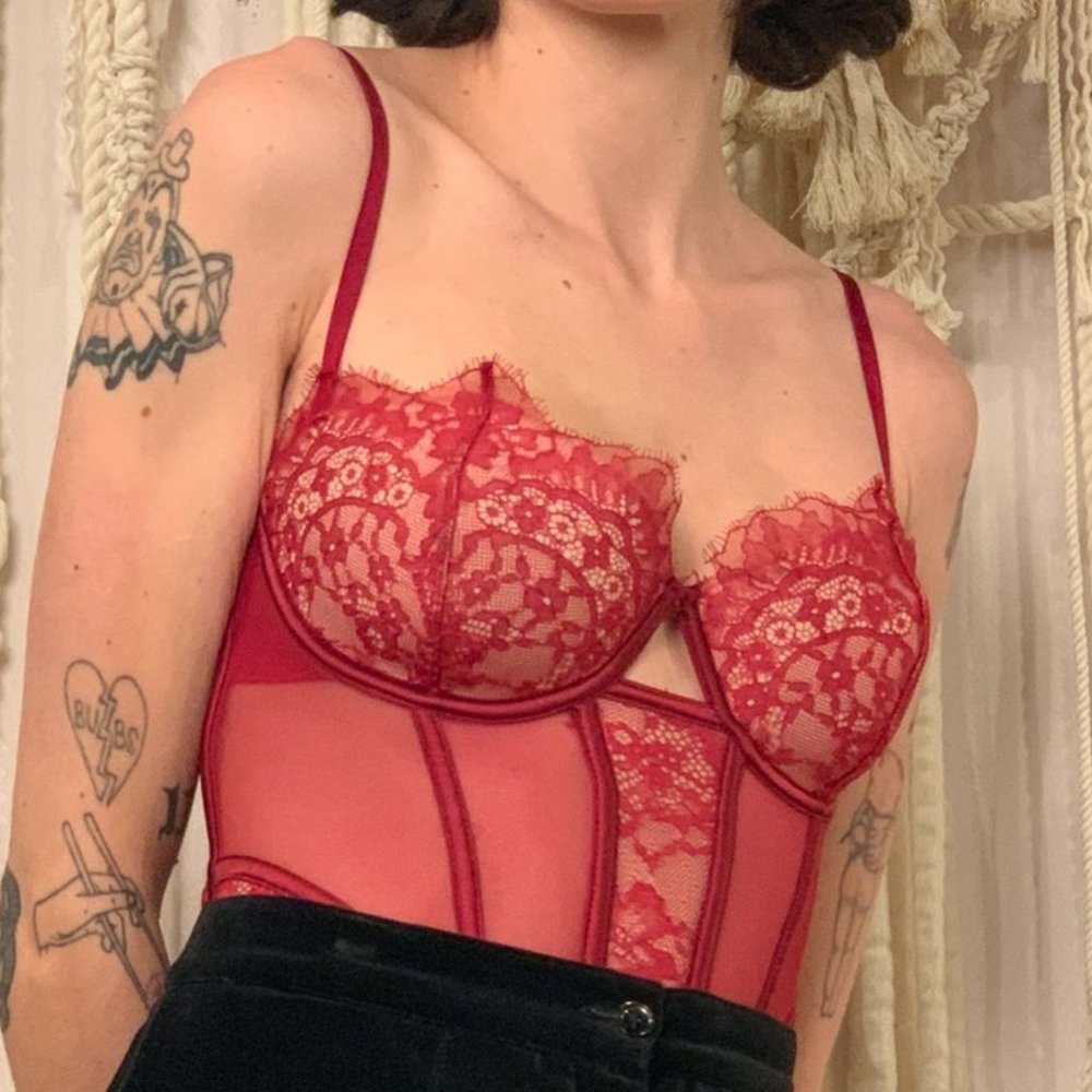 Cherry Lace Bustier